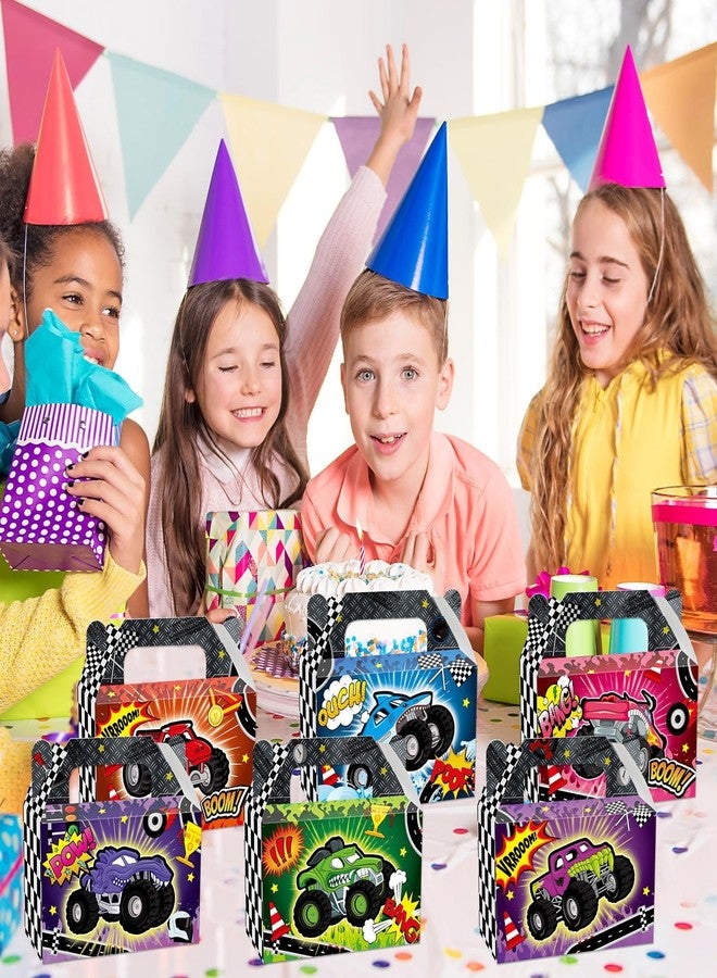 CHUNNIN 24Pcs Monster Truck Treat Boxes Racing Car Birthday Party Decorations Trucks Theme Paper Gift Box Supplies Goodie Bags for Kids Boys Girls Birthday Baby Shower Decor Race Cars Favors 6x3x3.6 - Image 5